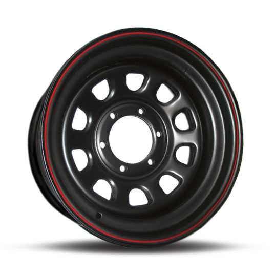 15X8  Black Daytona Wheel
