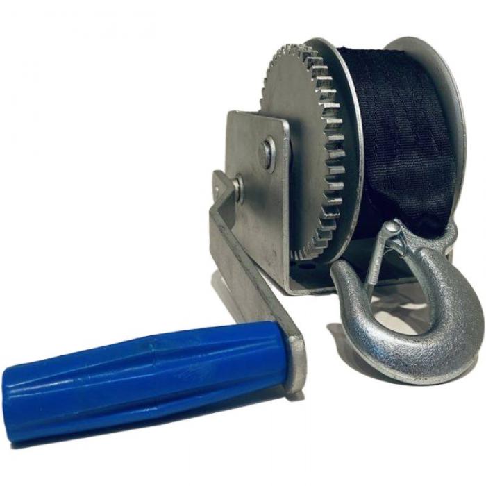 1000lbs 2-Gear Hand Manual Nylon Strap ATV Boat Trailer Winch
