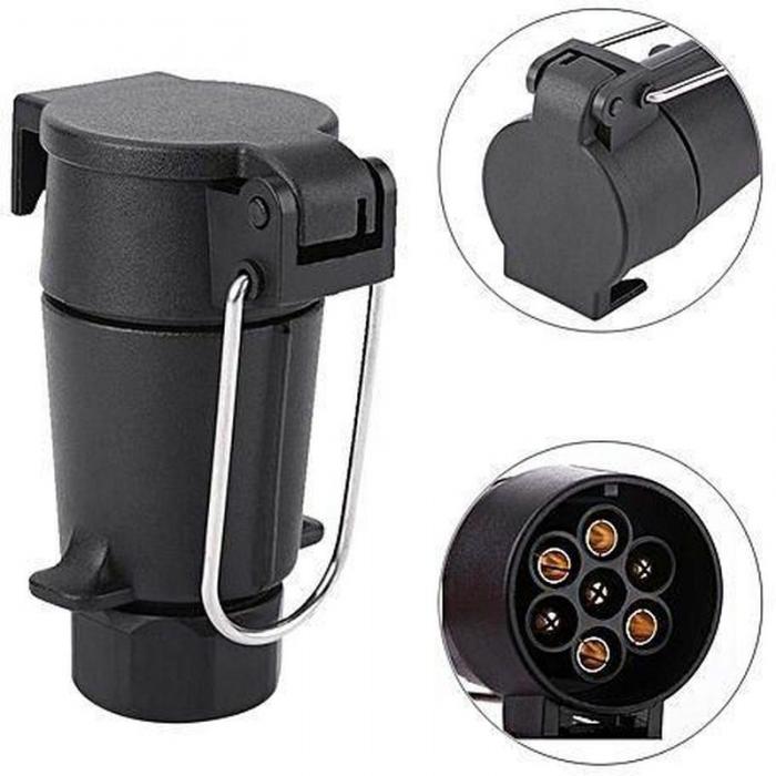 12V 7pin Plastic Trailer Plug Wiring Connector Adapter