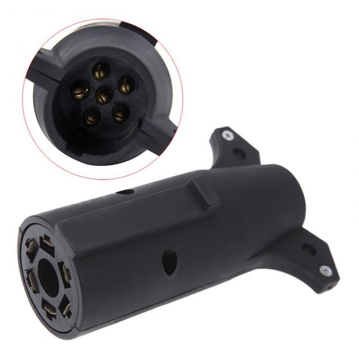Trailer 7way Round to 4way Pin Flat Blade Plug Adapter