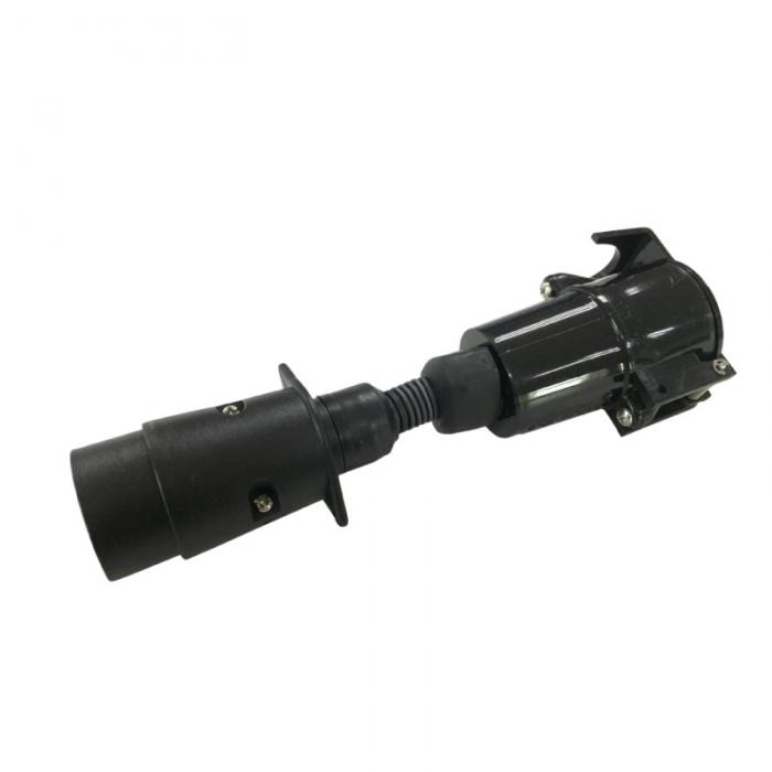 7Pin Flat to 7Pin Large Round Socket Trailer Connector Adaptor