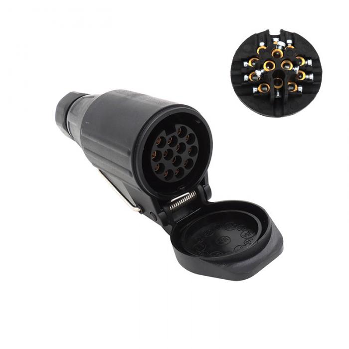 13 pin Plastic Trailer Plug Socket Wiring Connector Adapter